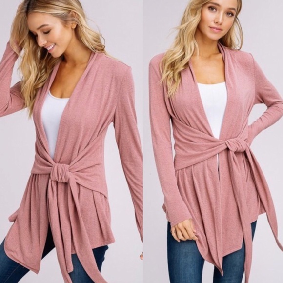 Lindley Lately Sweaters - HP! Lightweight Rose Tie Cardigan